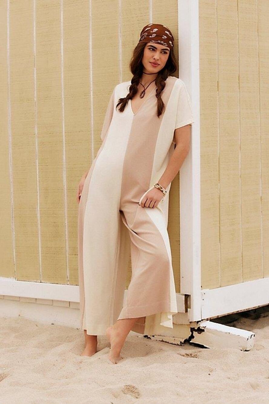 Free People Block Party Cotton One-Piece Jumpsuit, NWT, Size XS